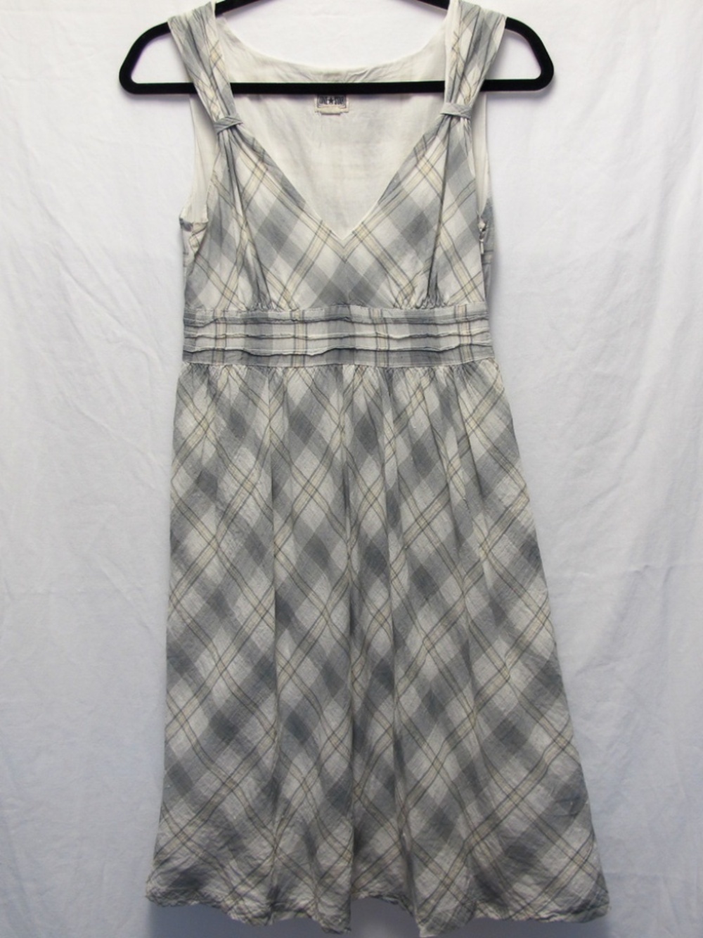 Retro Cotton Plaid Dress